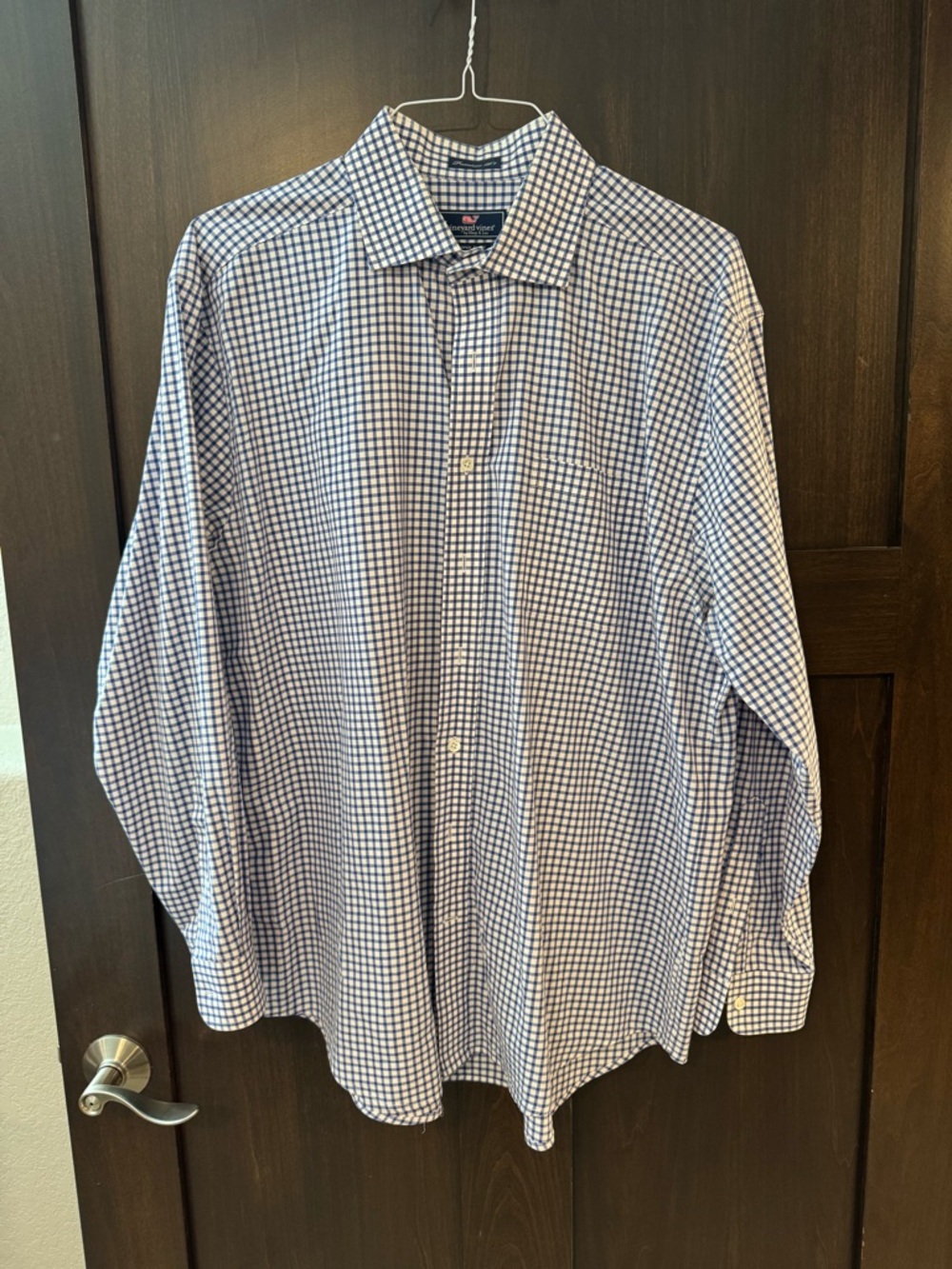 Vineyard Vines Blue and White Check Dress Shirt